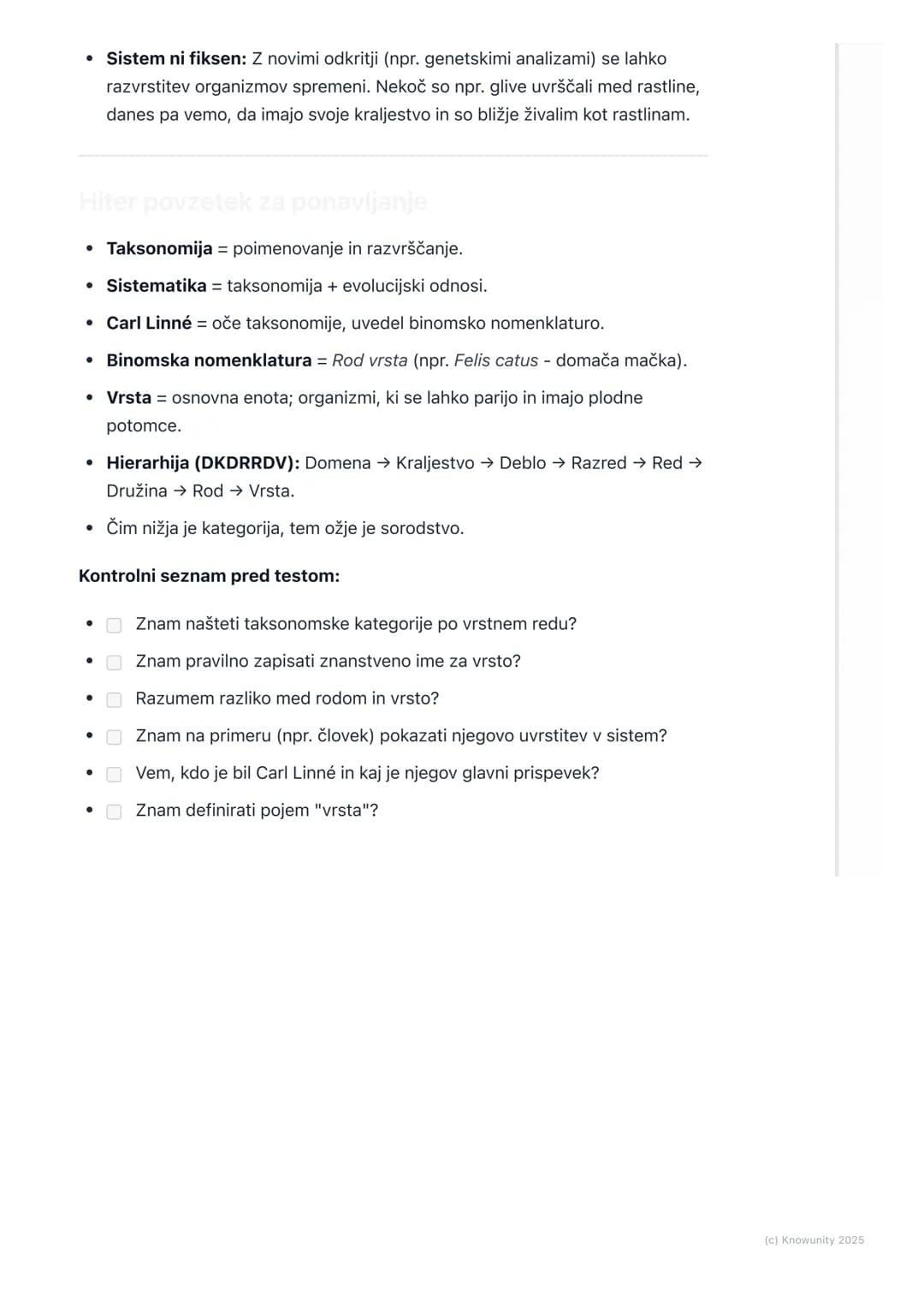 # Taksonomija in sistematsko
razvrščanje

Uvod v taksonomijo in sistematiko

Na svetu je ogromno različnih živih bitij. Da bi jih lažje preu