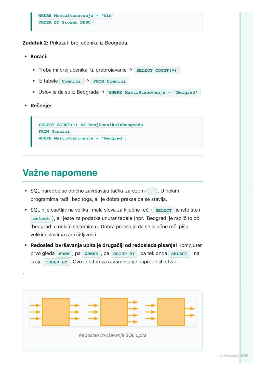 # SQL - upiti za preuzimanje
podataka (SELECT)

Uvod u preuzimanje podataka (SELECT)

SQL (Structured Query Language) je jezik koji koristim