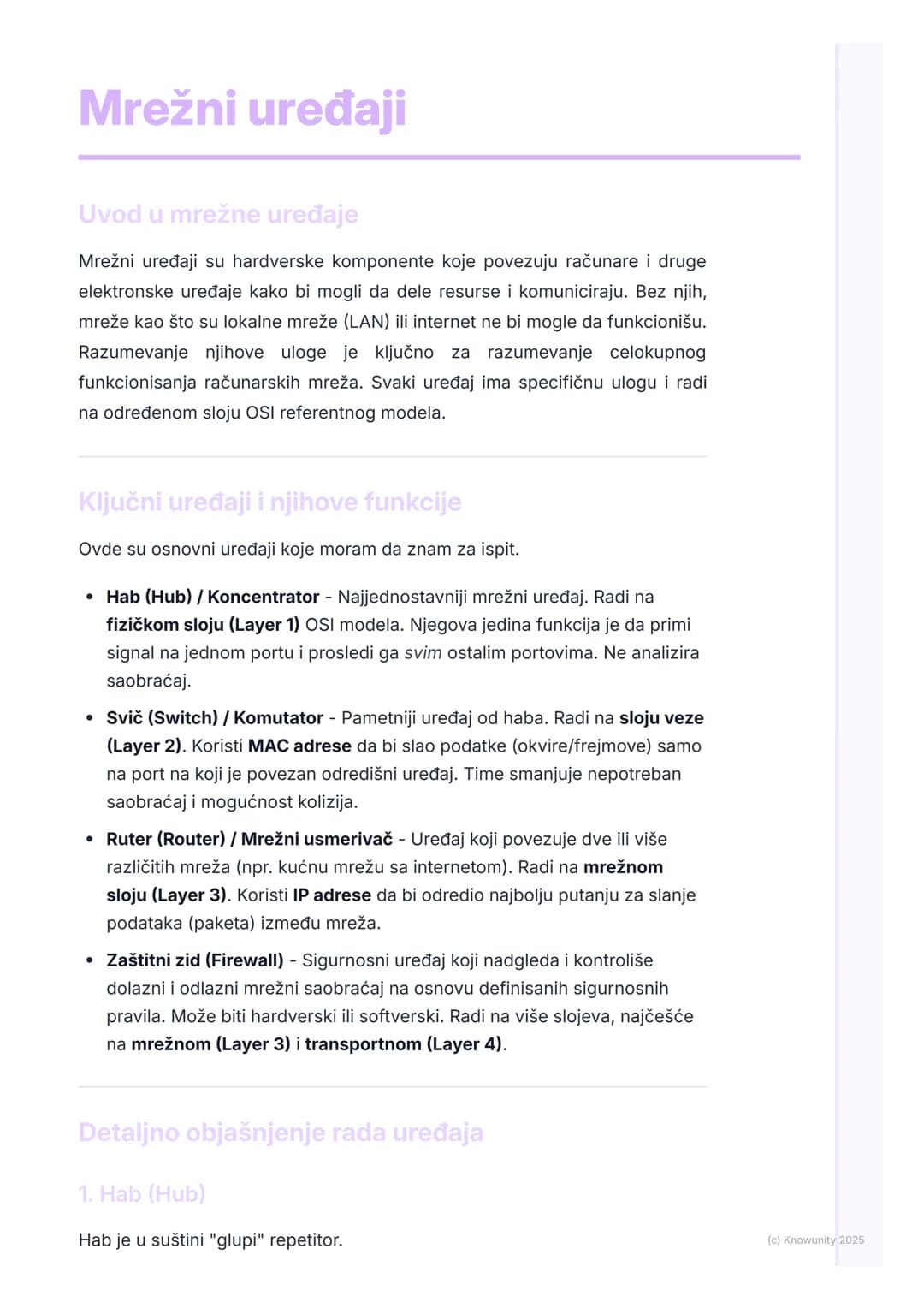 # Mrežni uređaji

Uvod u mrežne uređaje

Mrežni uređaji su hardverske komponente koje povezuju računare i druge
elektronske uređaje kako bi 