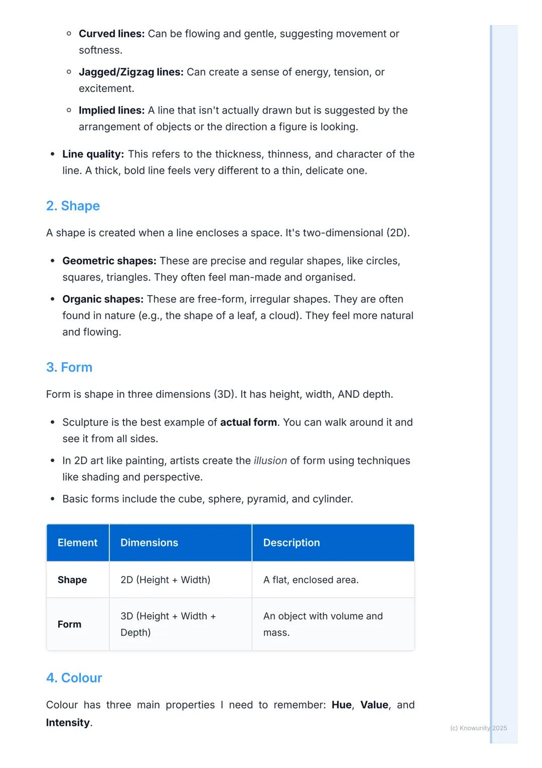 # Elements of Art

Introduction to the elements of art

The elements of art are the basic building blocks that artists use to create a
piece