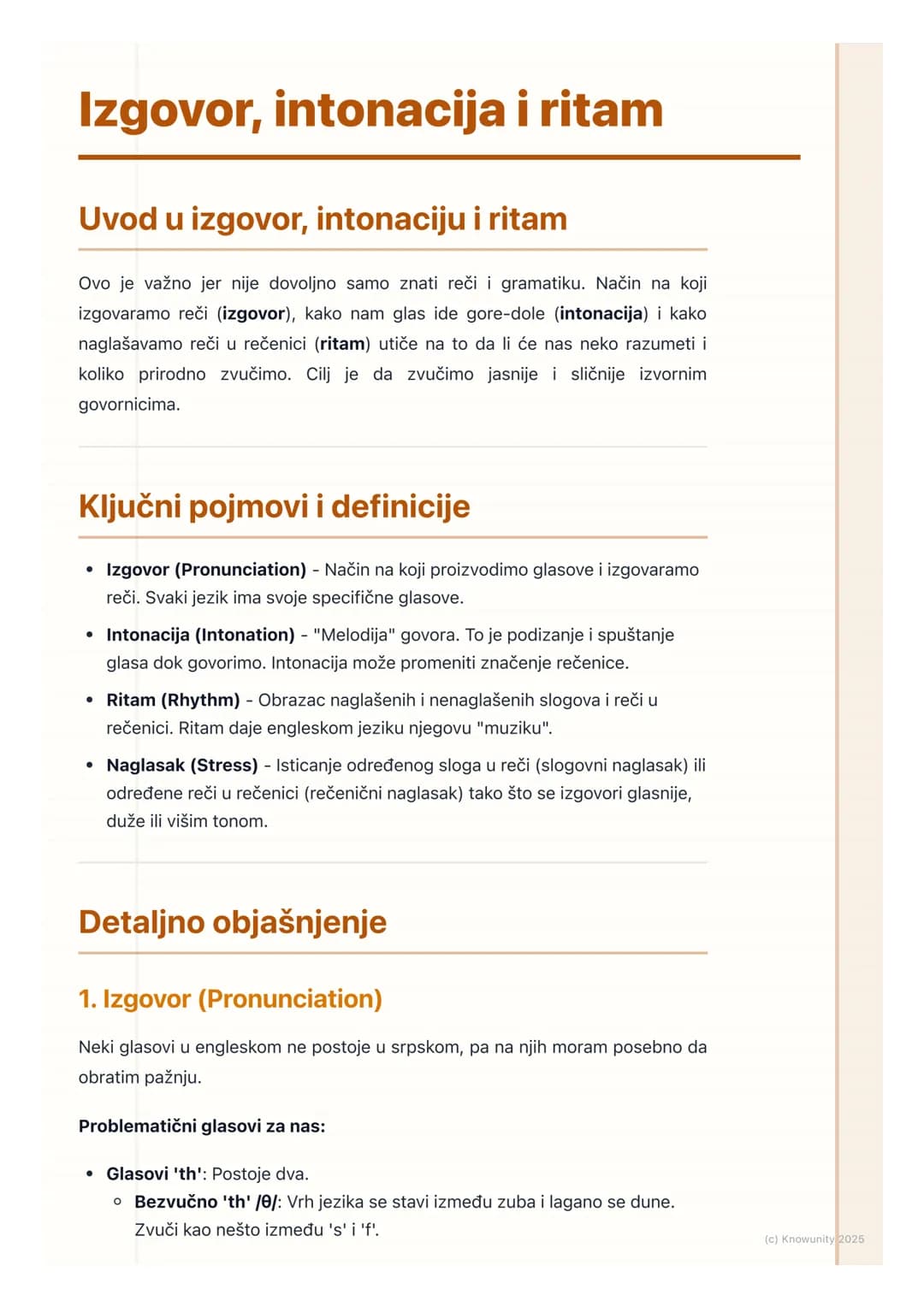 # Izgovor, intonacija i ritam

Uvod u izgovor, intonaciju i ritam

Ovo je važno jer nije dovoljno samo znati reči i gramatiku. Način na koji