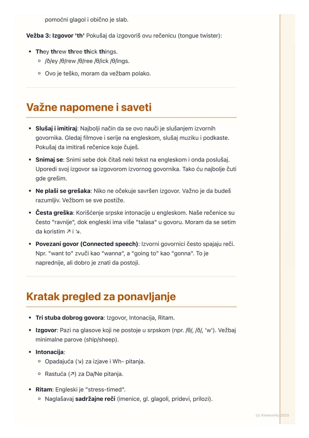 # Izgovor, intonacija i ritam

Uvod u izgovor, intonaciju i ritam

Ovo je važno jer nije dovoljno samo znati reči i gramatiku. Način na koji