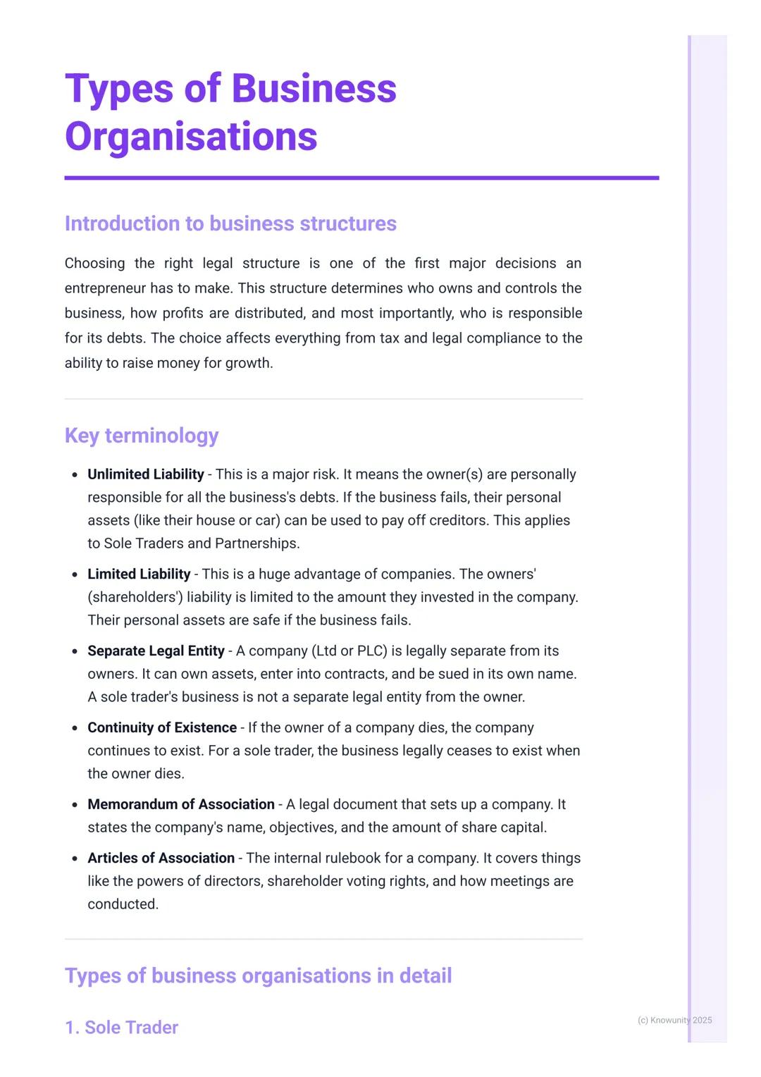 # Types of Business
Organisations

Introduction to business structures

Choosing the right legal structure is one of the first major decisio