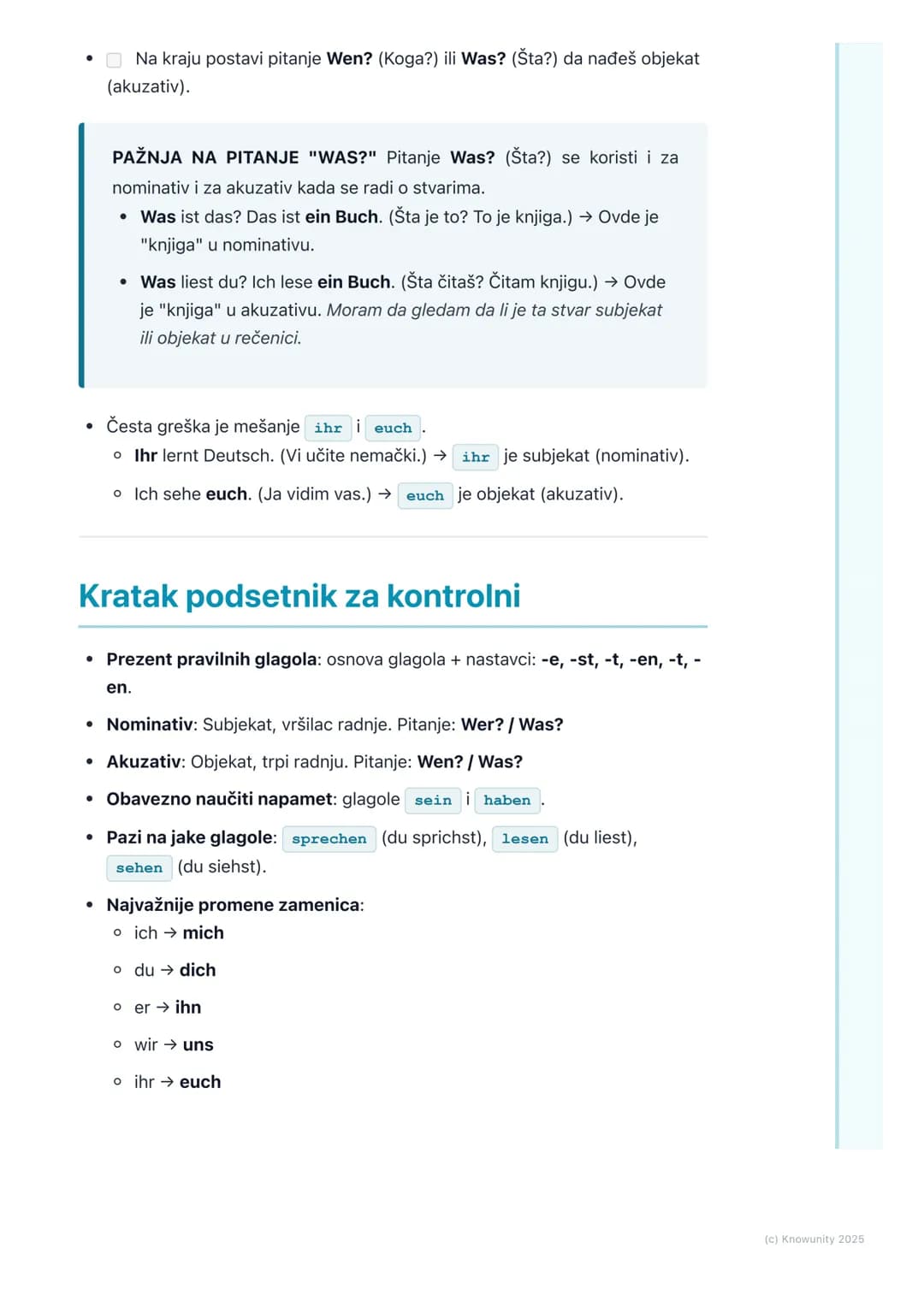 # Gramatika: Glagoli u prezentu,
lične zamenice
(Nominativ/Akkusativ)

Uvod i pregled gradiva

Ovo je osnova za pravljenje rečenica na nemač