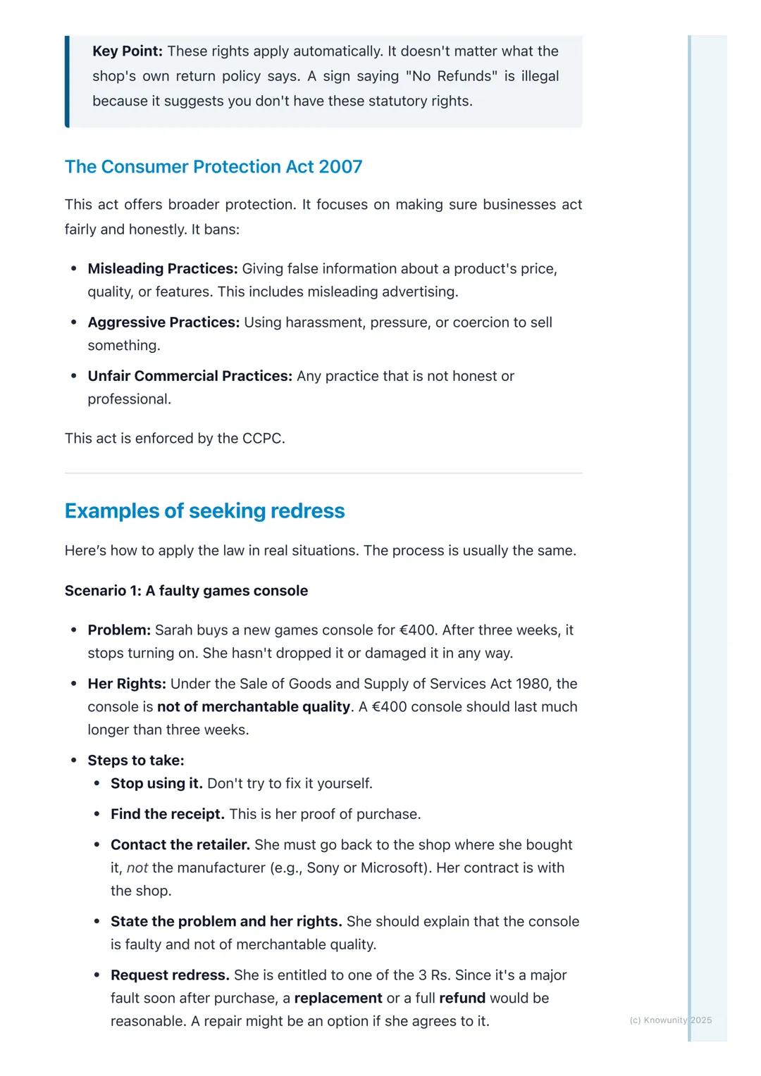 # Consumer Protection

## An introduction to consumer protection

Consumer protection is all about the laws and organisations that are in pl