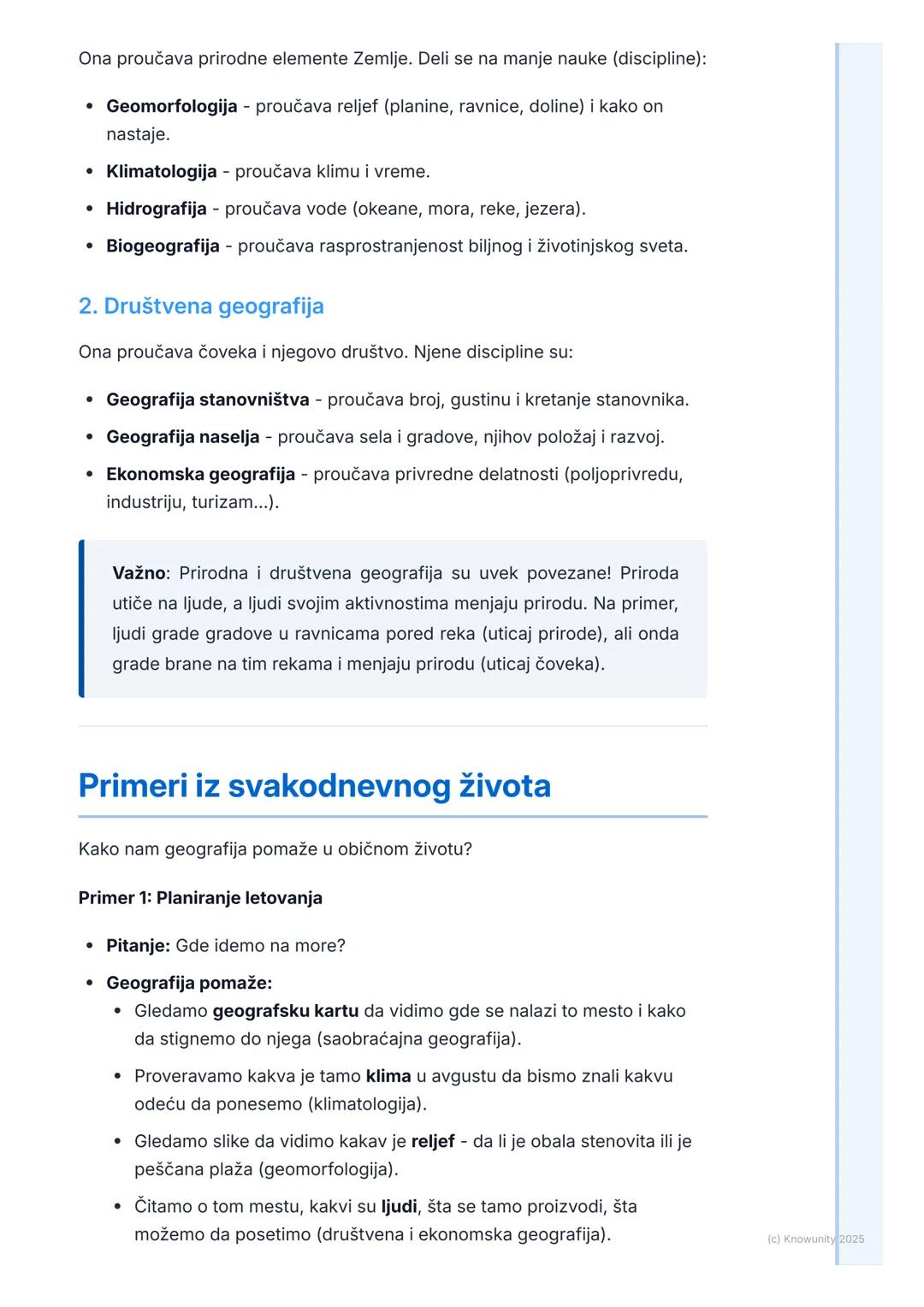 # Šta je geografija?

## Uvod: Šta je geografija?

Geografija je nauka koja proučava Zemljinu površinu. Ona nam objašnjava
sve što se na Zem