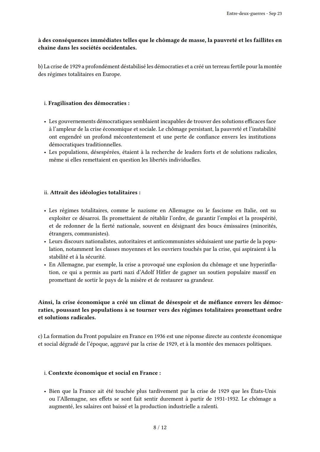 # Entre-deux-guerres

Généré par Knowunity.fr - Sep 23

Description: Cet examen couvre l'Entre-deux-guerres, les démocraties fragilisées et 