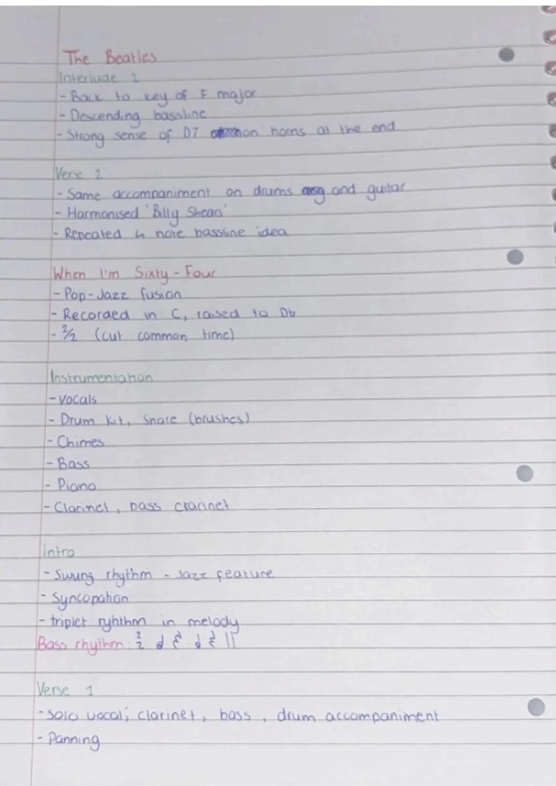 The Beatles
Sgt. Pepper's Lonely Heartsclub band
- G major
- 4/4
- Rock/classical style
Intro
- Sound effects of people talking, instrumen