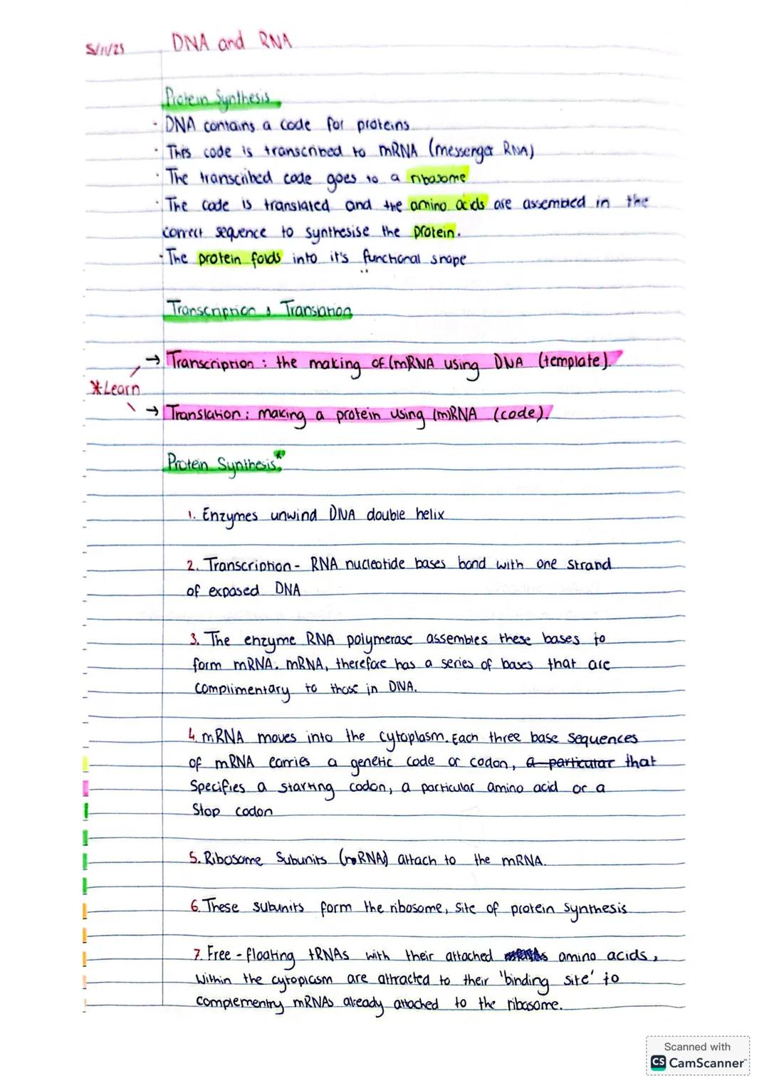5/10/25
DNA and RNA
Deoxyribonucleic Acid (DNA)
DNA Structure.
Nitrogen bases
* A: Adenine
* T: Thymine
* C=Cytosine
* G=Guanine
*