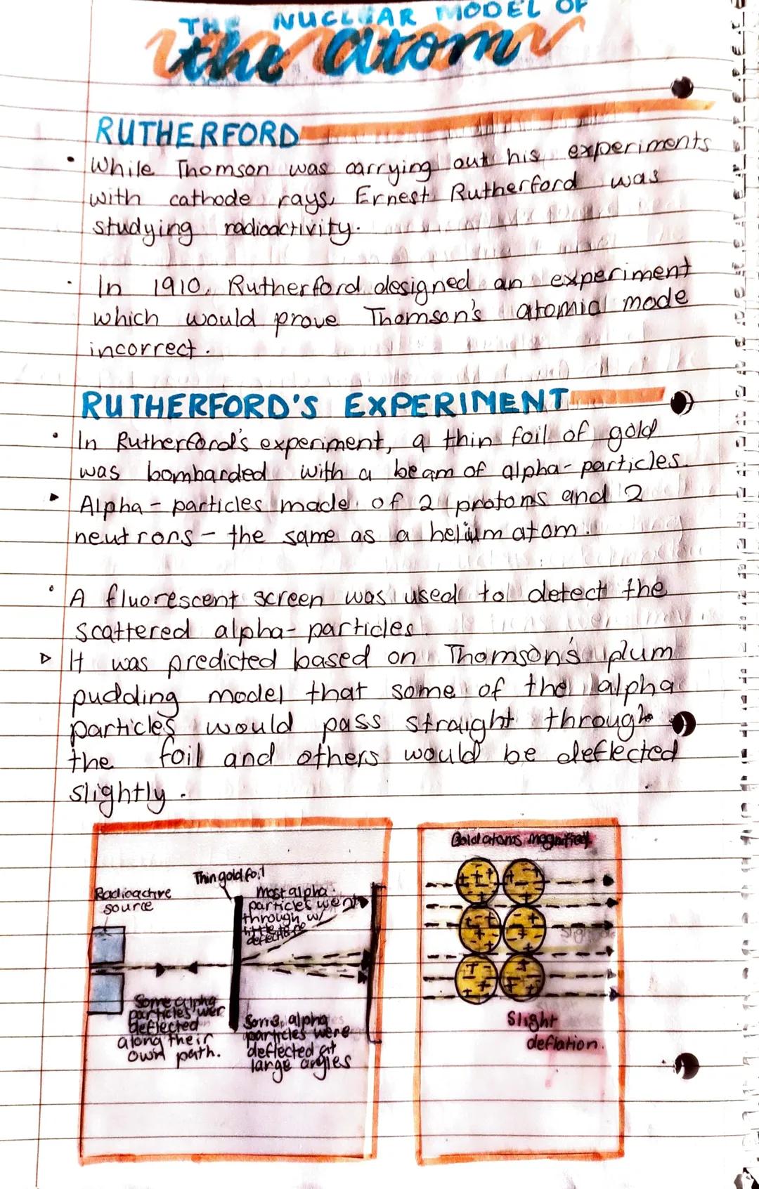 # THE NUCLEAR MODEL
# the atom
# RUTHERFORD
- While Thomson was carrying out his experiments.
with cathode rays, Ernest Rutherford was
stud