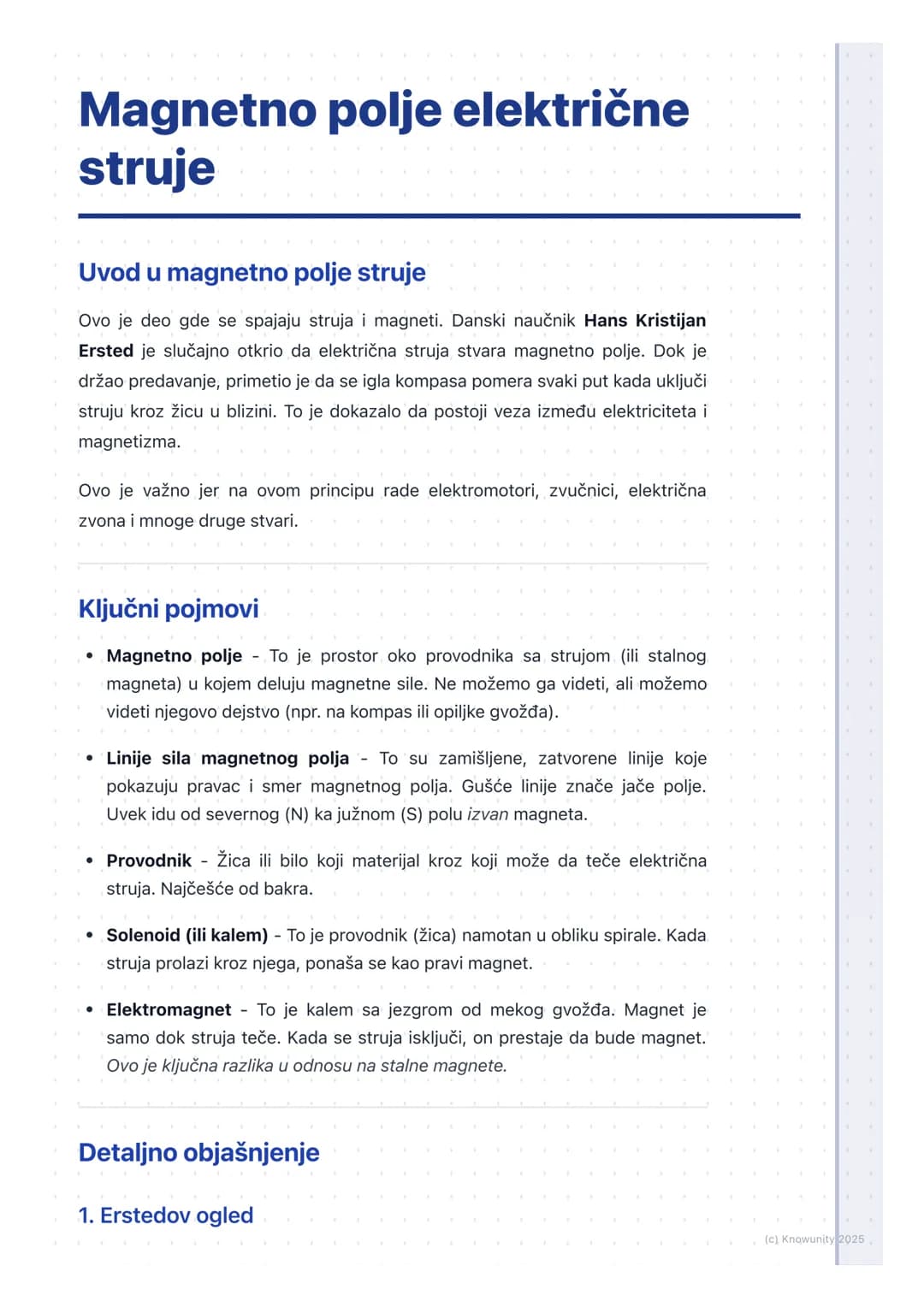 # Magnetno polje električne
struje
Uvod u magnetno polje struje
Ovo je deo gde se spajaju struja i magneti. Danski naučnik Hans Kristijan