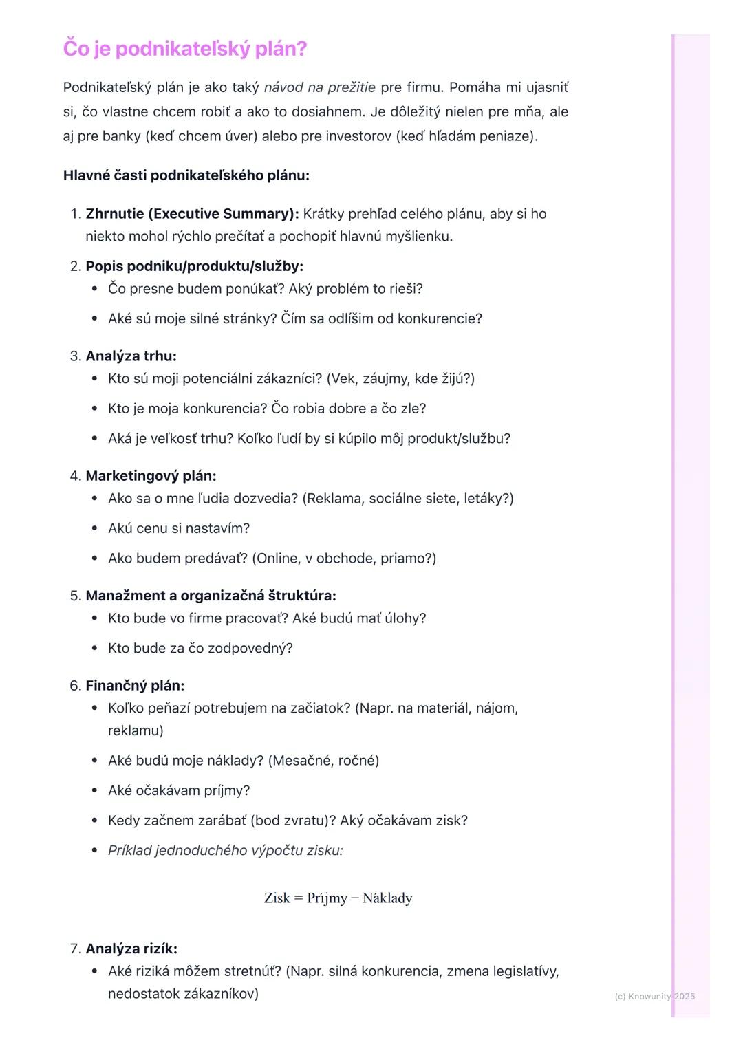 # Podnikateľ a podnikanie
## 1. Úvod do podnikania
Podnikanie je super dôležitá časť našej ekonomiky. V podstate ide o to, keď
niekto (pod