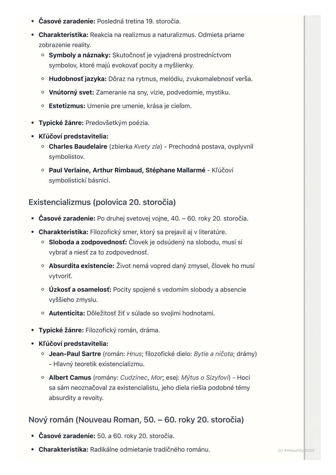 # Prehľad literárnych období a
žánrov
1. Prehľad a úvod do literárnych období
Je dôležité pochopiť, že literatúra sa nevyvíjala izolovane,