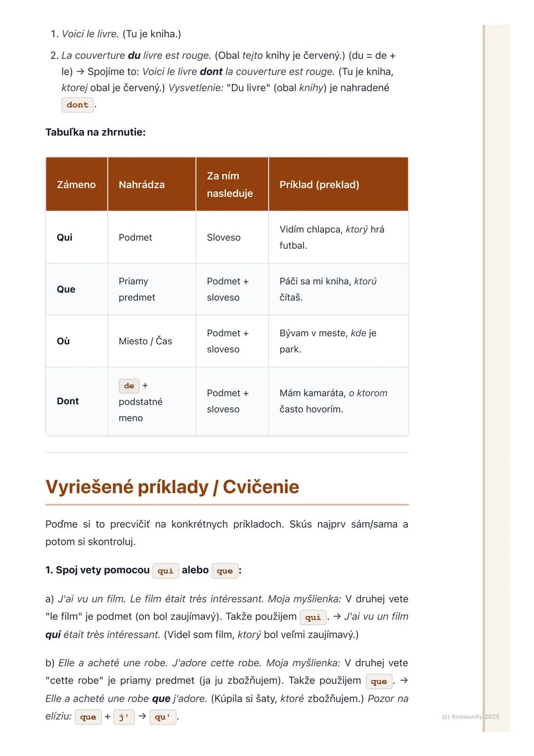 # Vzťažné zámená (qui, que, où,
dont)
Prehľad / Úvod
Dnes sa budeme učiť o vzťažných zámenách vo francúzštine. Sú to super
dôležité slová,