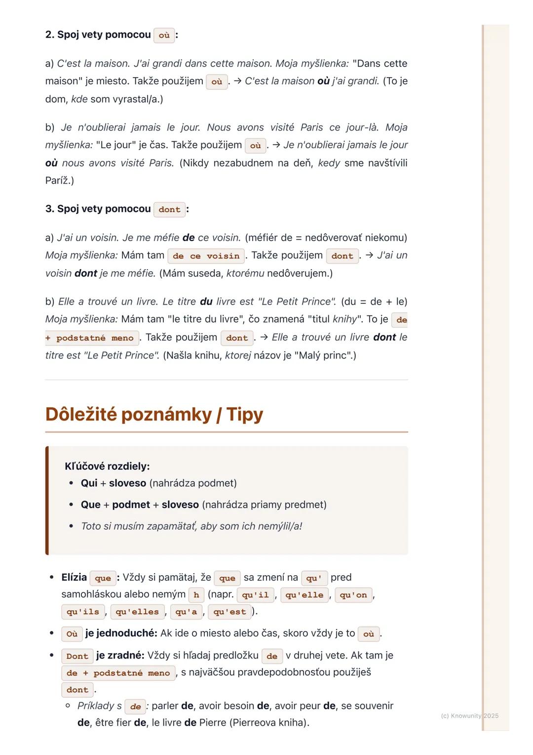 # Vzťažné zámená (qui, que, où,
dont)
Prehľad / Úvod
Dnes sa budeme učiť o vzťažných zámenách vo francúzštine. Sú to super
dôležité slová,