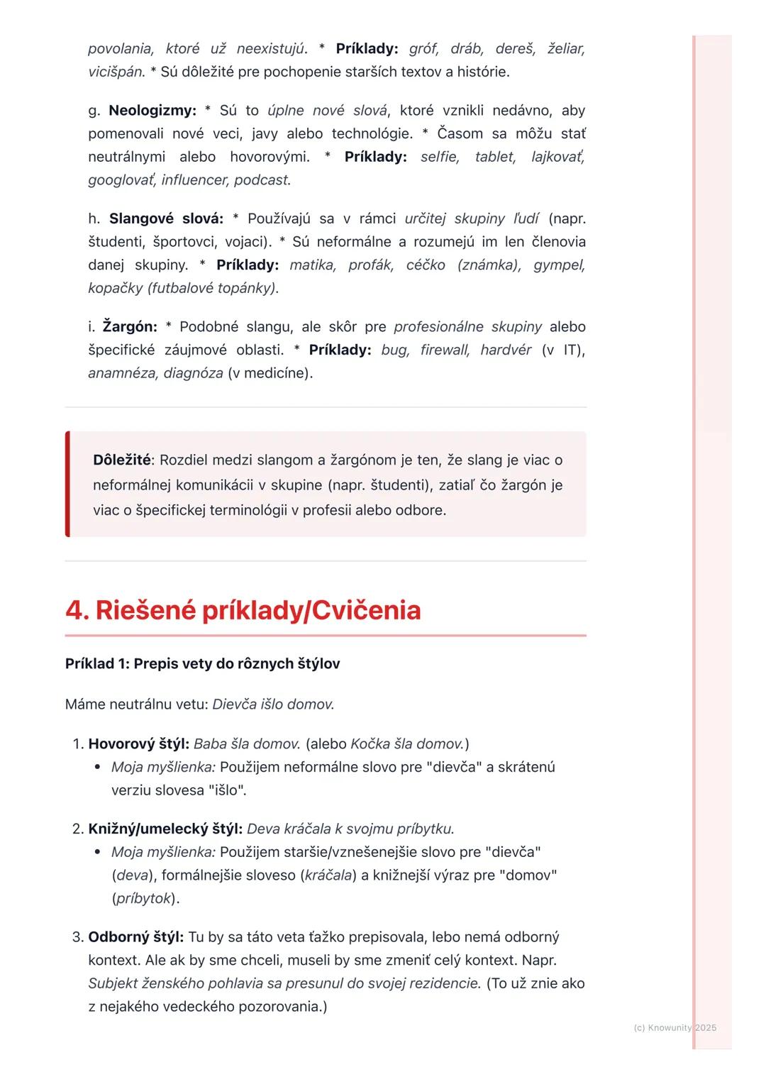 # Štylistické rozvrstvenie
slovnej zásoby
1. Prehľad
Štylistické rozvrstvenie slovnej zásoby je o tom, ako sa slová v našom jazyku
delia p