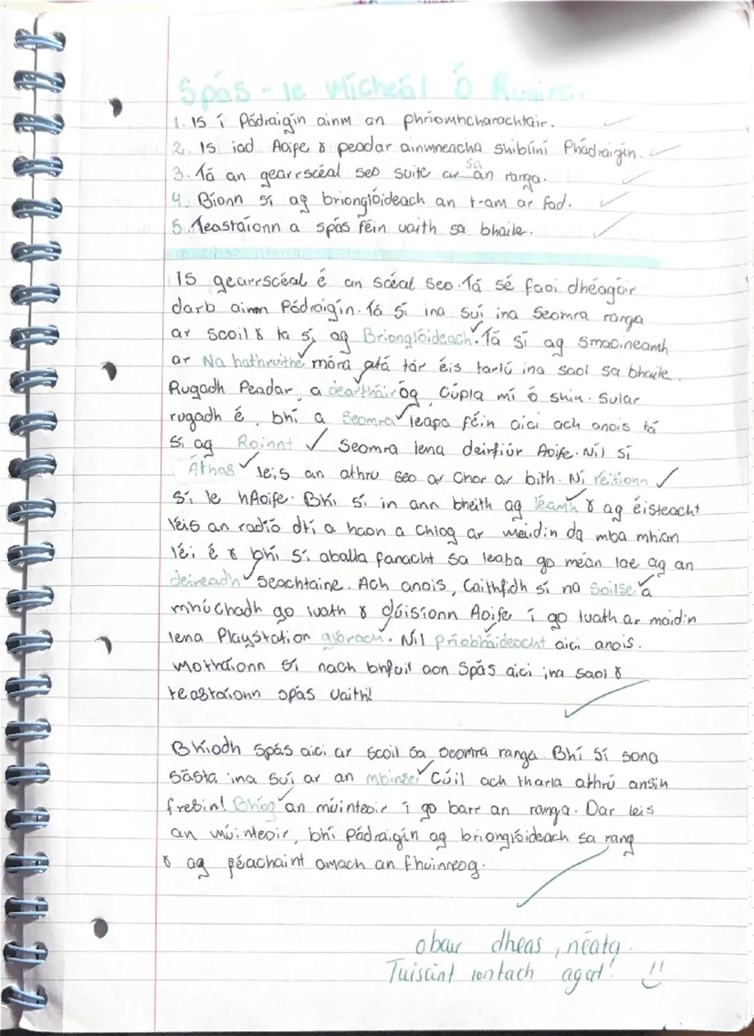 # Spós-le vícheál Ó Ruairc
1. 15 1 Pádraigin ainm an phríomhcharochtair.
2. . 15 iad Acipe & peadar ainmneacha suibini Phádraigin.
3. Tá