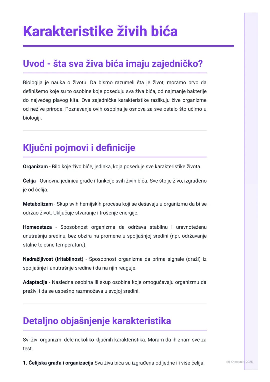 # Karakteristike živih bića
## Uvod - šta sva živa bića imaju zajedničko?
Biologija je nauka o životu. Da bismo razumeli šta je život, mor