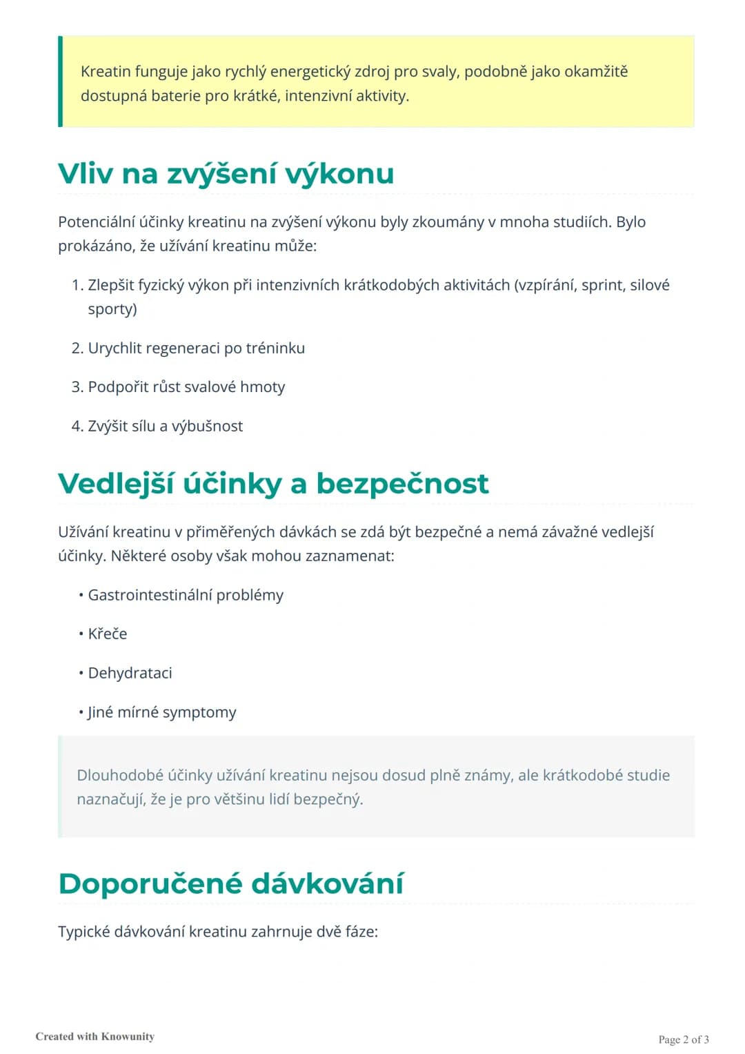 # Kreatin: Energetický zdroj pro
svaly
Přehled kreatinu, organické kyseliny důležité pro energetický metabolismus svalů, jeho
funkce v těle