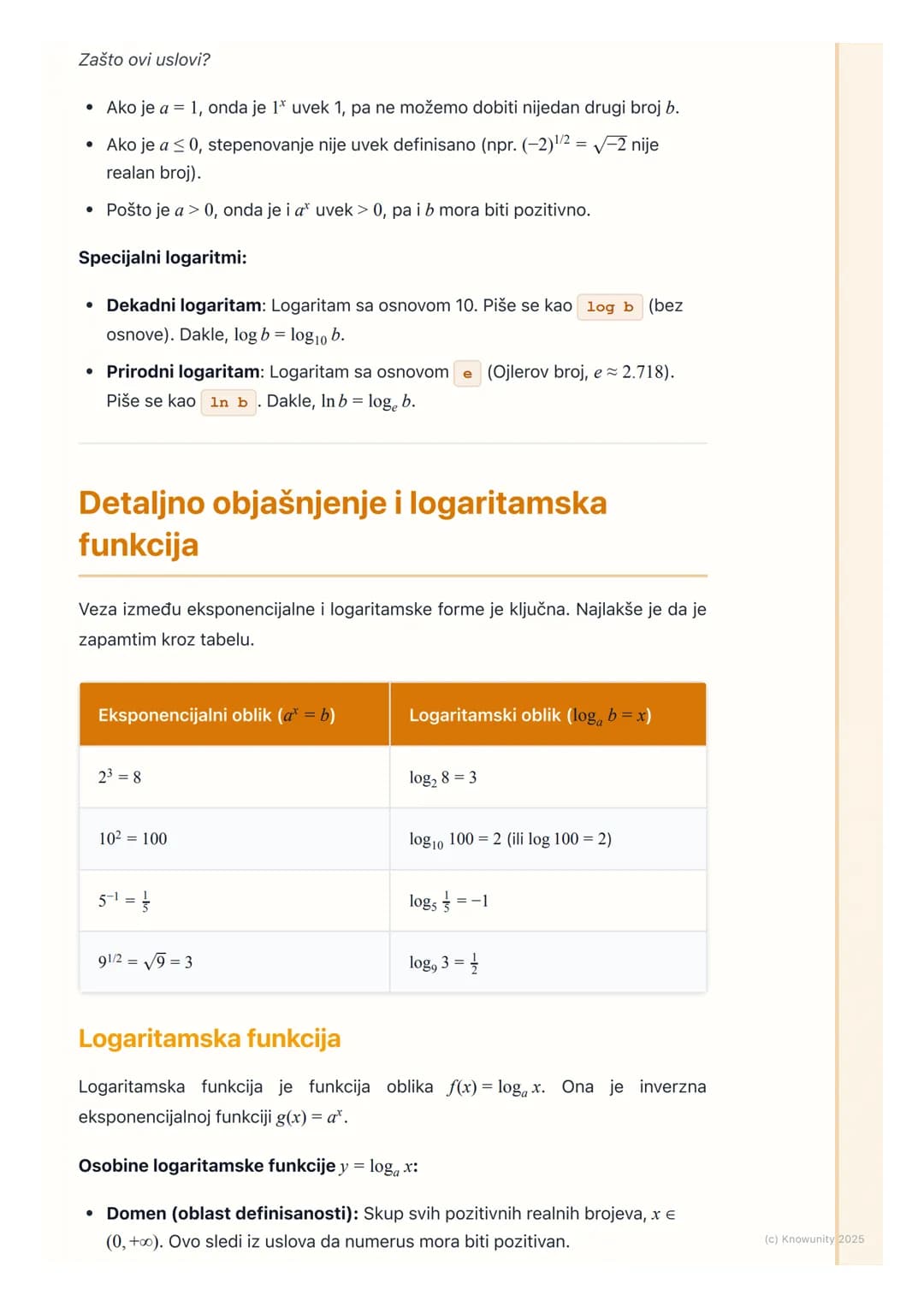 # Pojam logaritma i
logaritamske funkcije
Uvod u pojam logaritma
Logaritmi su u suštini inverzna operacija stepenovanju. Kao što je koreno