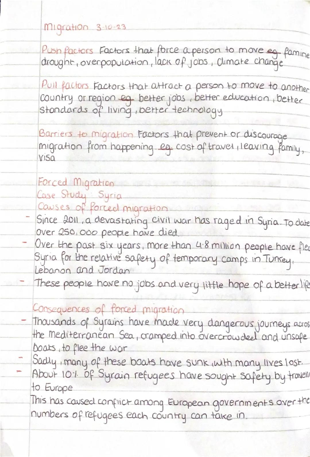 Migration 2-10-25
DEF Internal migration is where people move from one place to another
within a country
DEF International migration is wh