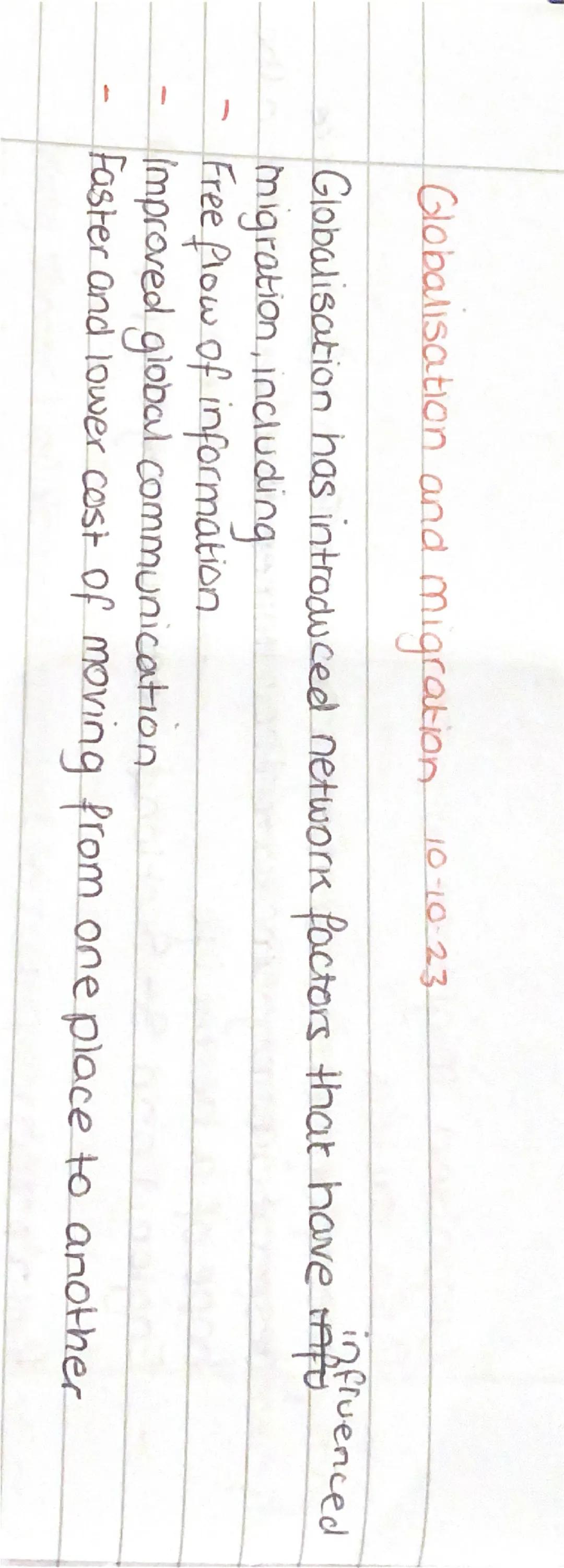 Migration 2-10-25
DEF Internal migration is where people move from one place to another
within a country
DEF International migration is wh