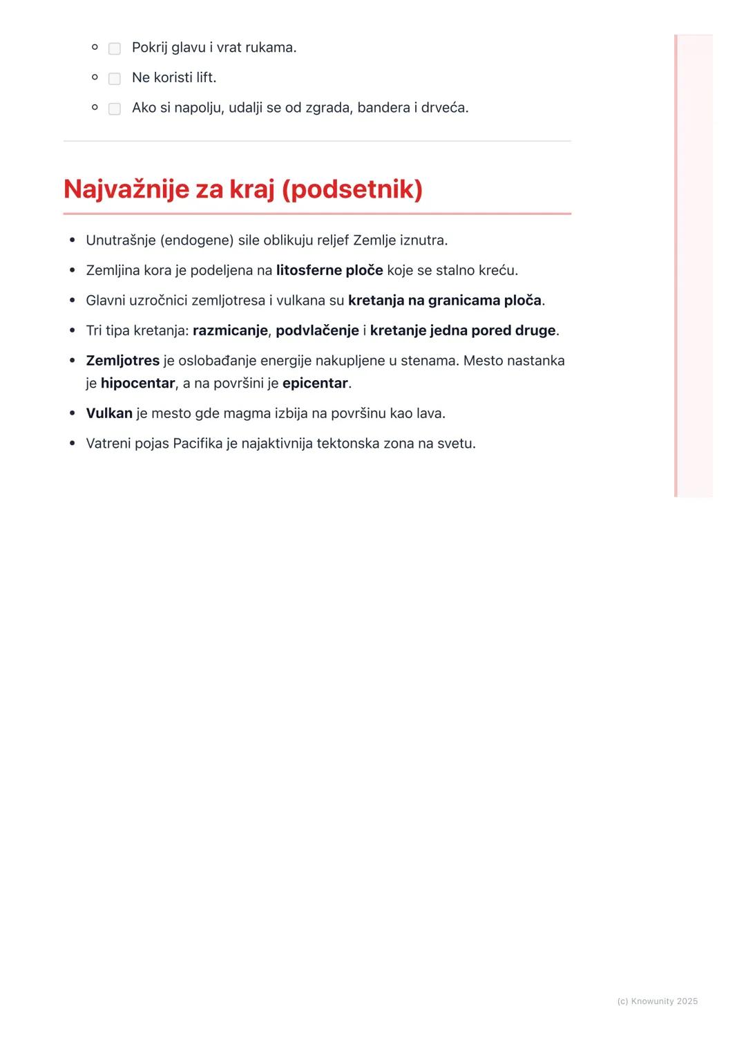 # Unutrašnje sile Zemlje
## Uvod u unutrašnje sile Zemlje
Površina Zemlje nije mirna, stalno se menja. Te promene nisu slučajne, već ih
iz