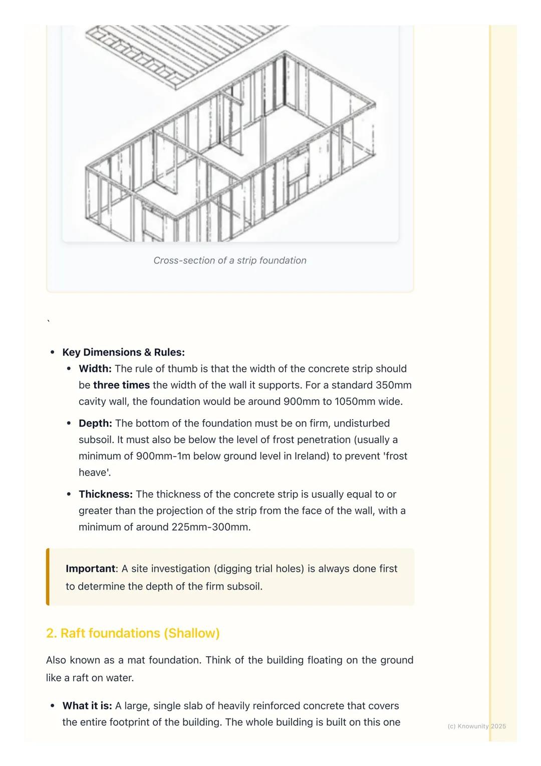 # Types of Foundations
Introduction to foundation types
The foundation is the most critical part of a building's structure. Its main job i