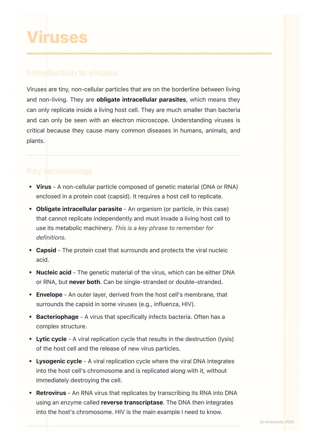 # Viruses
Introduction to viruses
Viruses are tiny, non-cellular particles that are on the borderline between living
and non-living. They