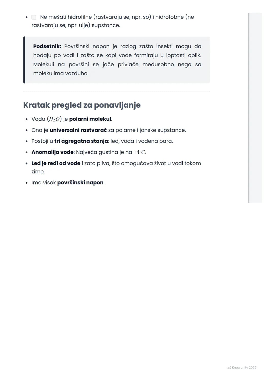 # Osobine vode
Uvod u osobine vode
Voda je najvažnija supstanca za život na Zemlji. Njena hemijska formula
je H2O. Sastoji se od dva atoma
