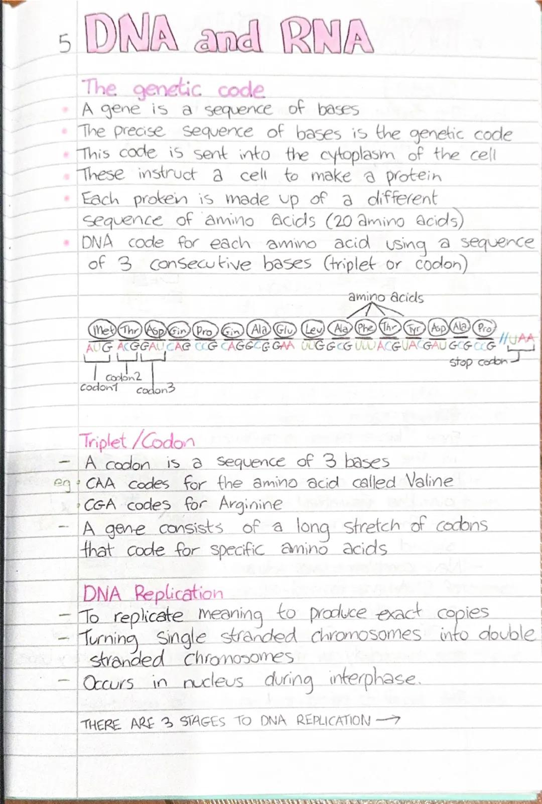 5 DNA and RNA
Heredity
DEFN Heredity is the passing. on of features from parent
to offspring by means of genes. These are the
structures th