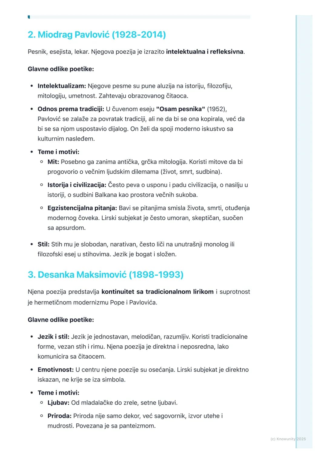 # Posleratna poezija (Vasko
Popa, Miodrag Pavlović,
Desanka Maksimović)
Opšti uvod u posleratnu poeziju
Posle Drugog svetskog rata, srpska